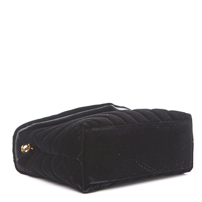 Saint Laurent Velvet Y Quilted Monogram Small Loulou Chain Satchel Black 3 of 9