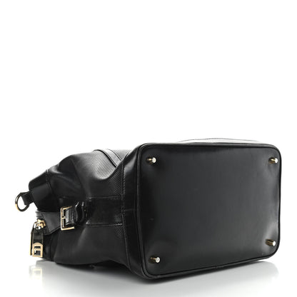 Burberry Calfskin Perforated Ellers Satchel Black 4 of 12