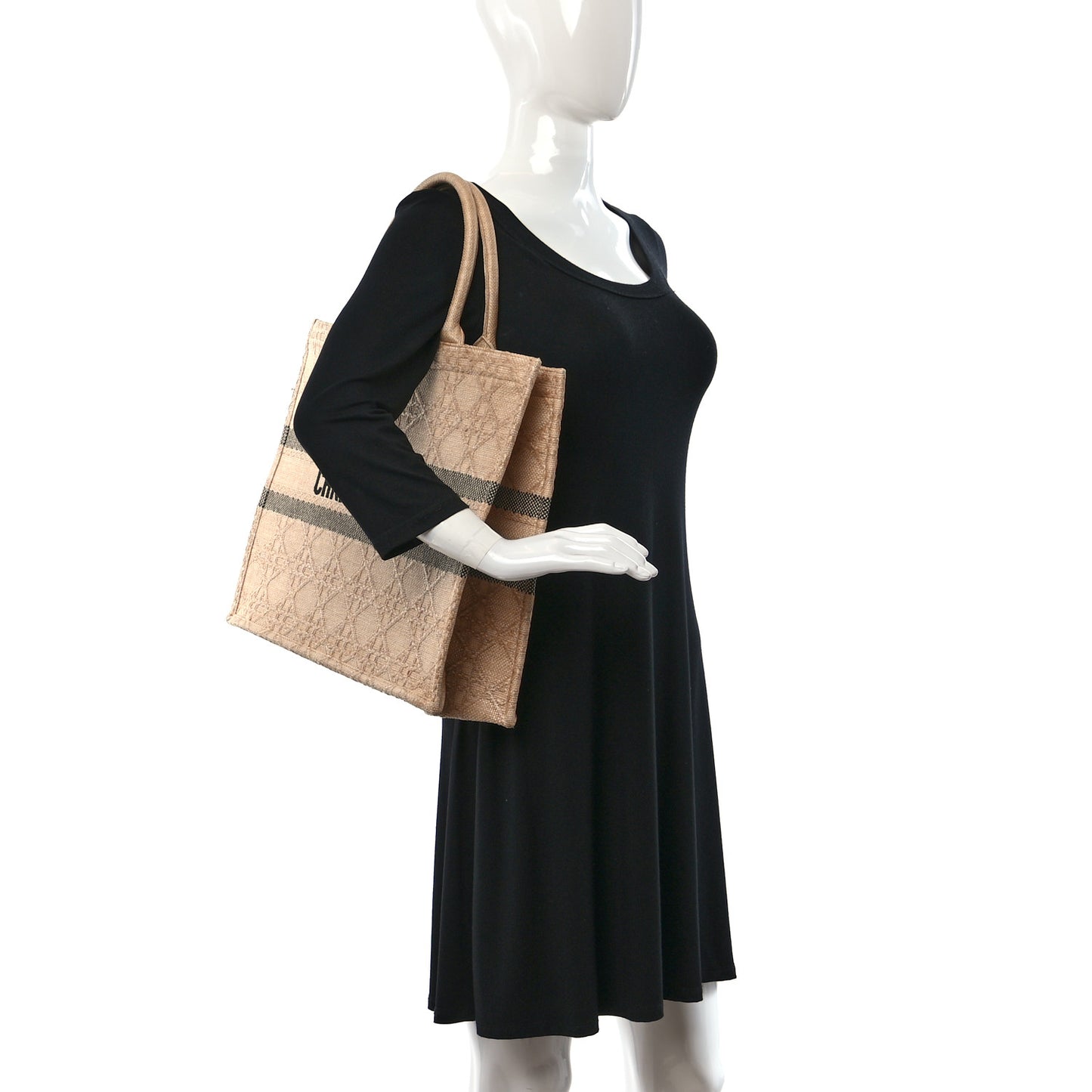 Raffia Cannage Large Book Tote Natural