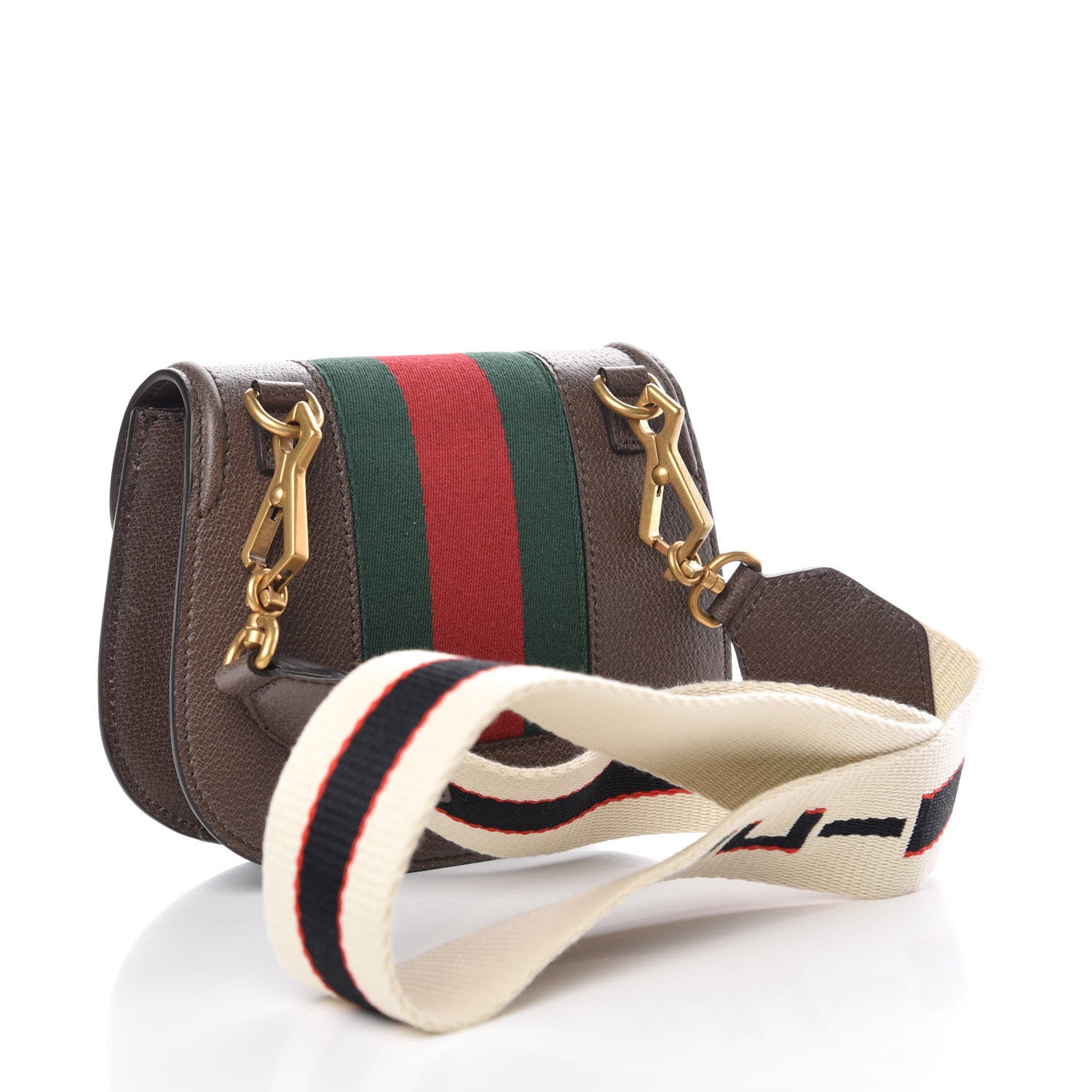 Gucci Textured Calfskin Web Crystal Heart Stripe Small Totem Shoulder Bag New Acero 3 of 10
