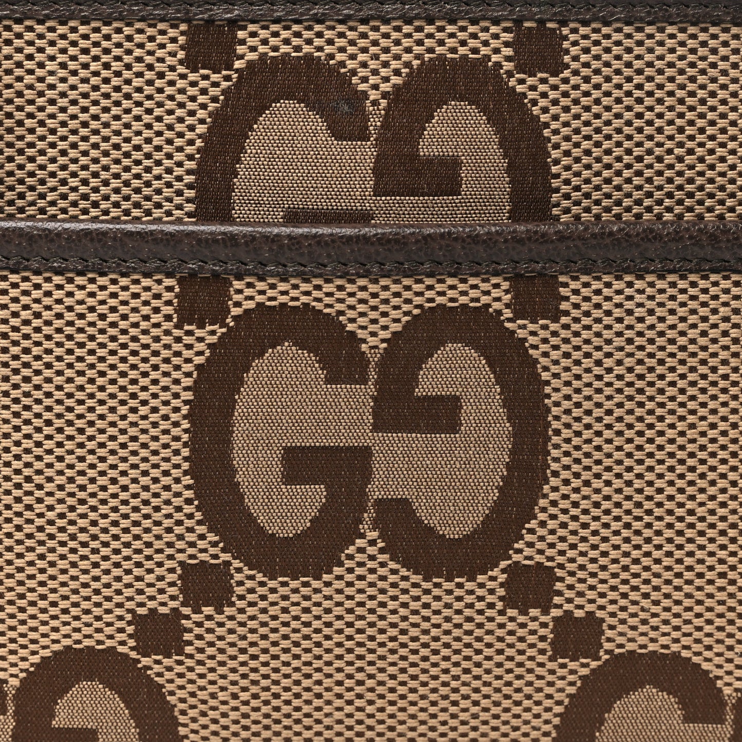 Monogram Jumbo GG Textured Dollar Calfskin Web Mini Crossbody Bag Camel Ebony New Acero