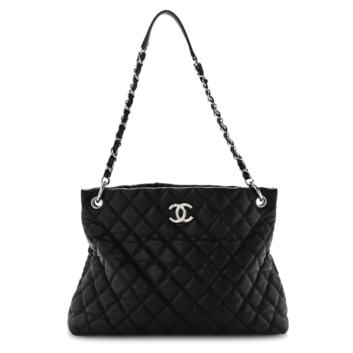 Caviar Quilted Easy Zip Tote Black