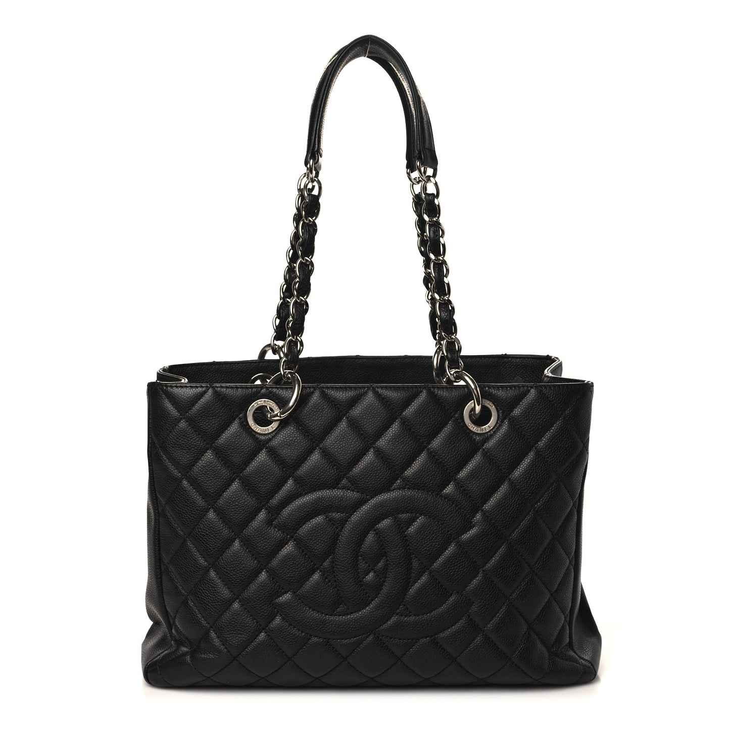 Caviar Quilted Grand Shopping Tote GST Black