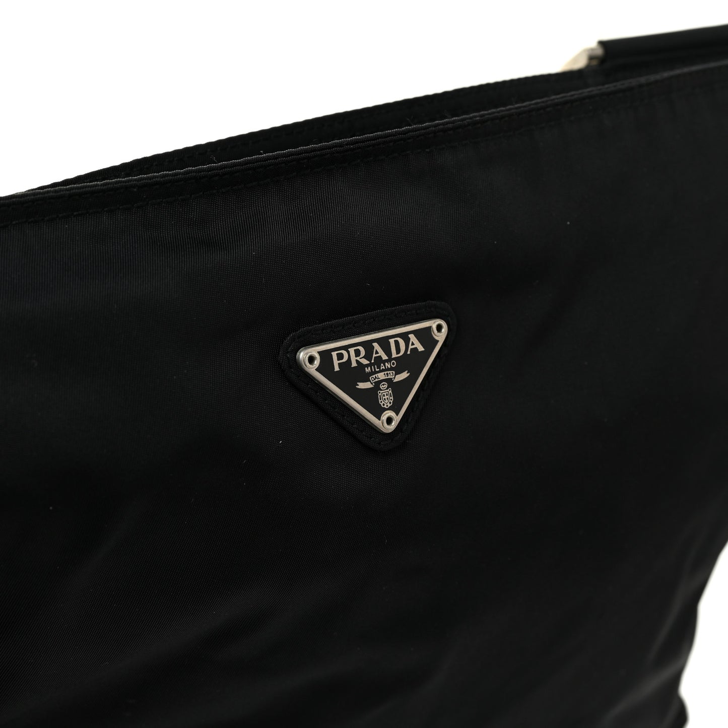 Nylon Saffiano Flat Messenger Bag Black