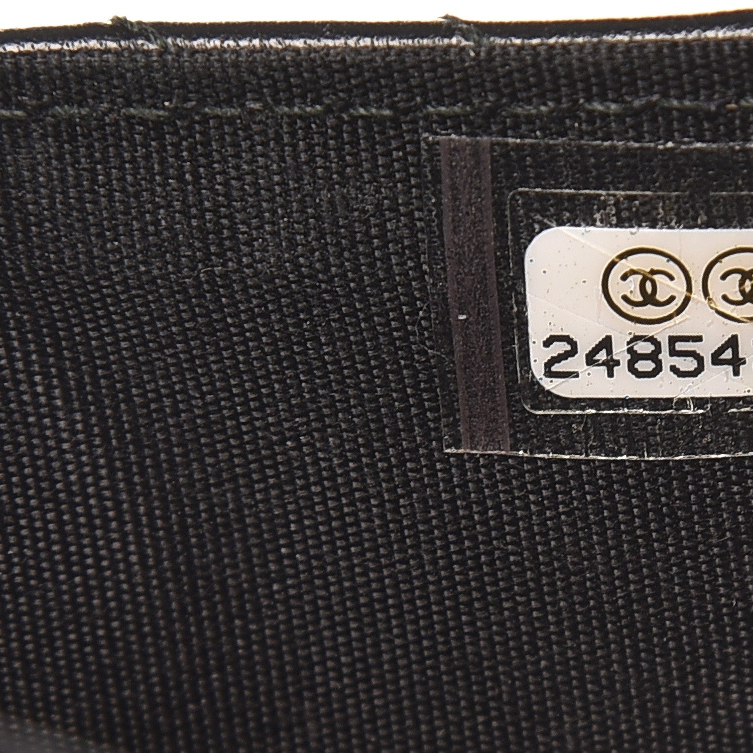 Chanel Lambskin Chevron Quilted Boy Card Holder Wallet Black 7 of 8