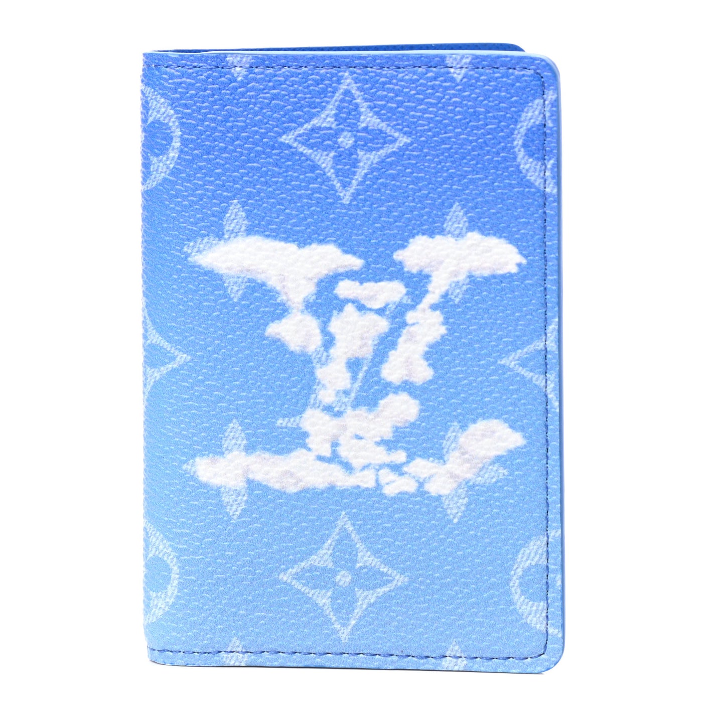 Monogram Clouds Pocket Organizer Blue