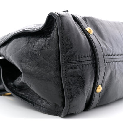 Miu Miu Vitello Lux Peggy Bow Tote Black 16 of 21