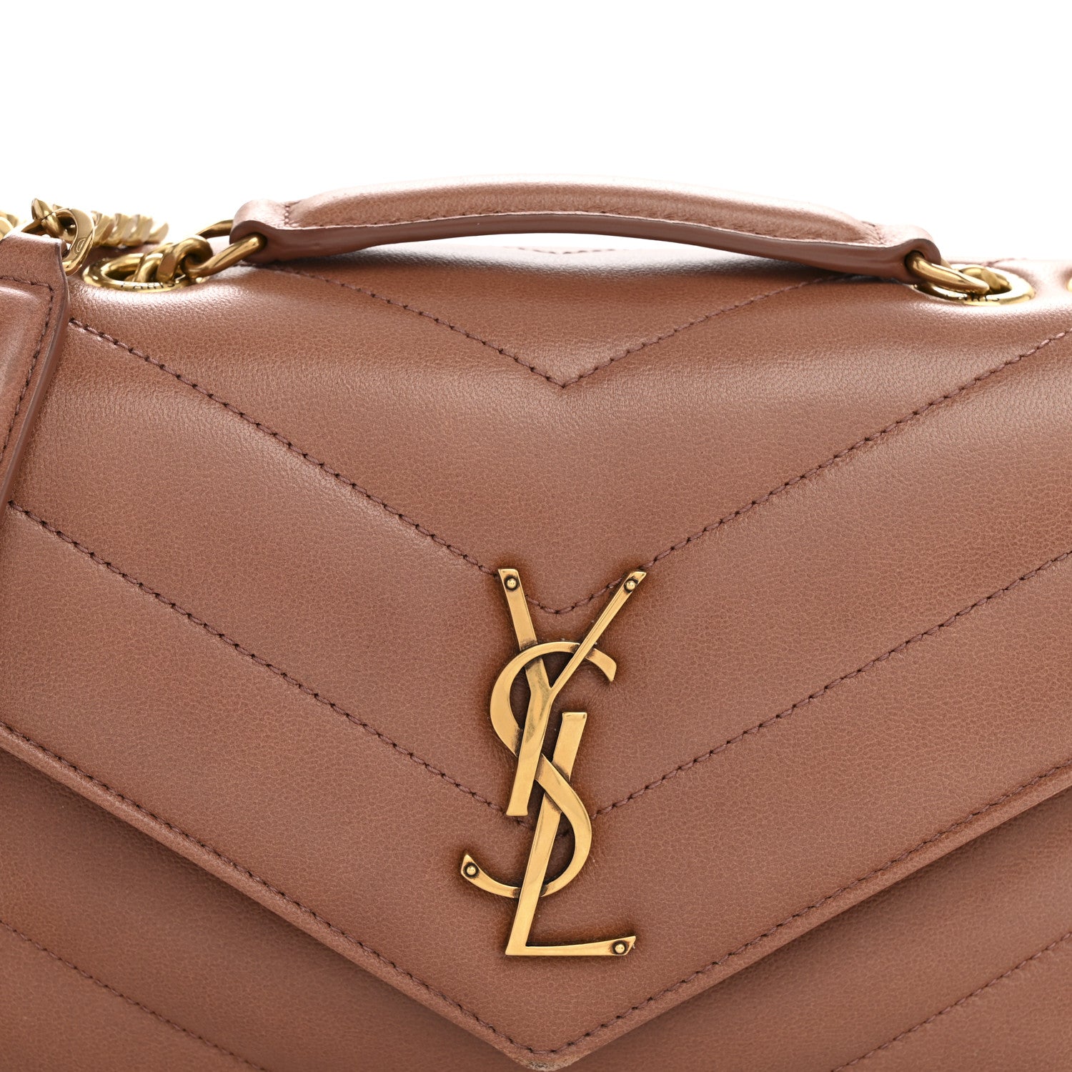 Saint Laurent Lambskin Chevron Quilted Small Loulou Hortensia 9 of 14