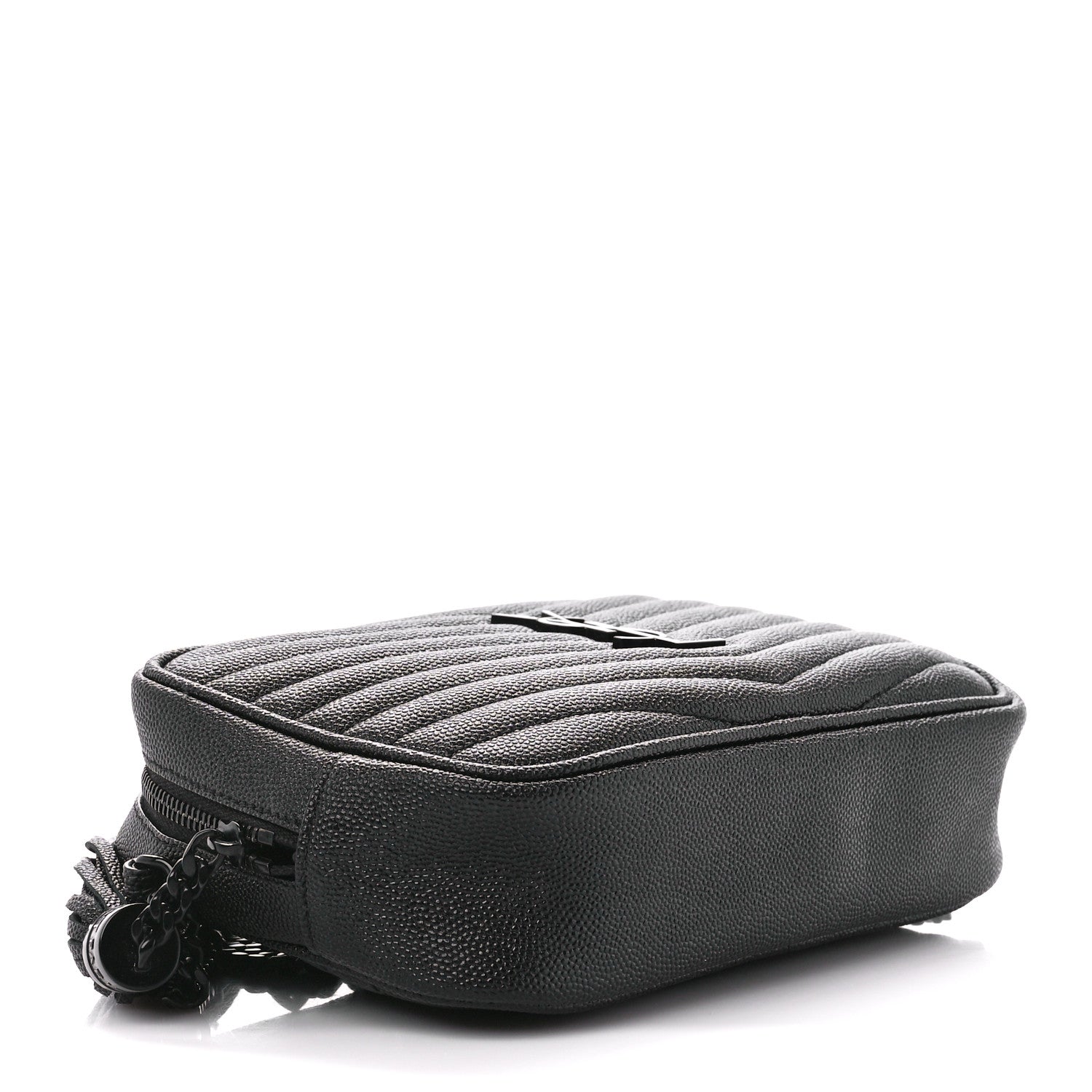 Saint Laurent Grain De Poudre Matelasse Monochrome Monogram Mini Lou Camera Bag Black 4 of 10