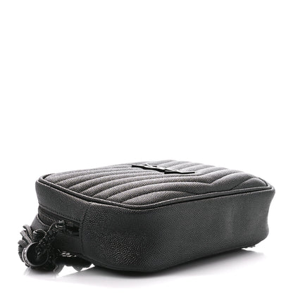 Saint Laurent Grain De Poudre Matelasse Monochrome Monogram Mini Lou Camera Bag Black 4 of 10