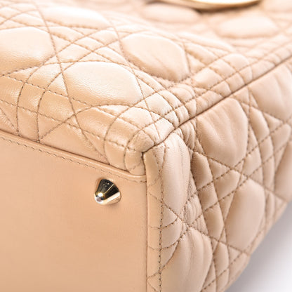 Christian Dior Lambskin Cannage Large Lady Dior Beige 9 of 15