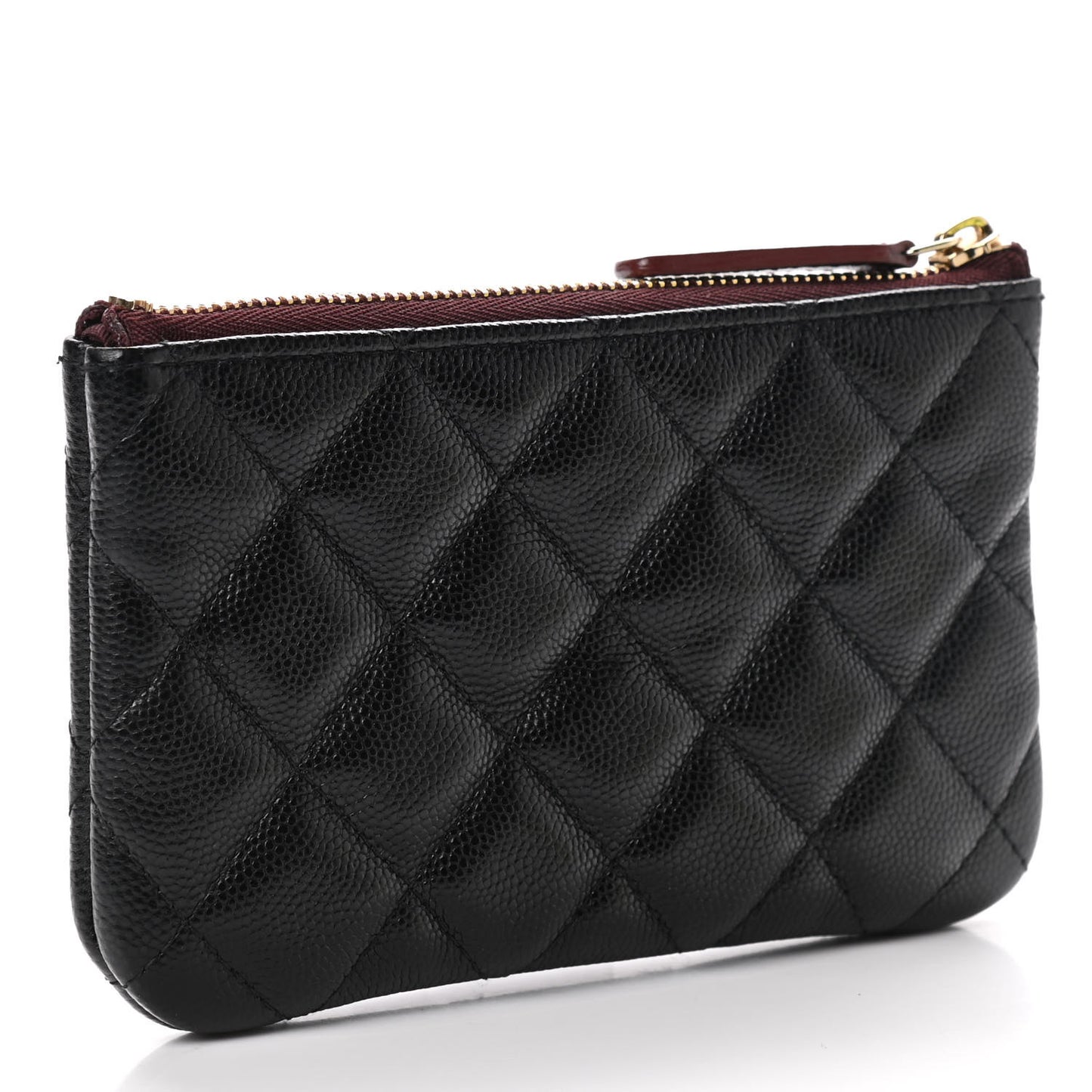 Caviar Quilted Small Cosmetic Case Black