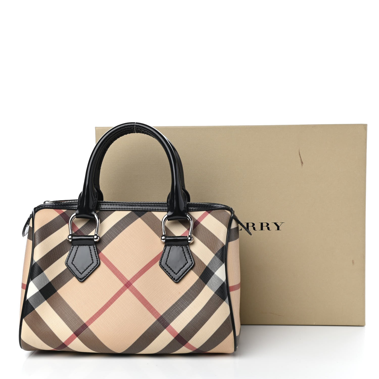 Burberry Nova Check Small Chester Bowling Bag Black 10 of 10