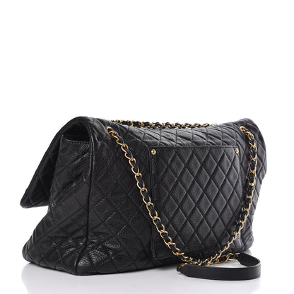 Chanel Calfskin Quilted XXL Travel Flap Bag Black 3 of 11