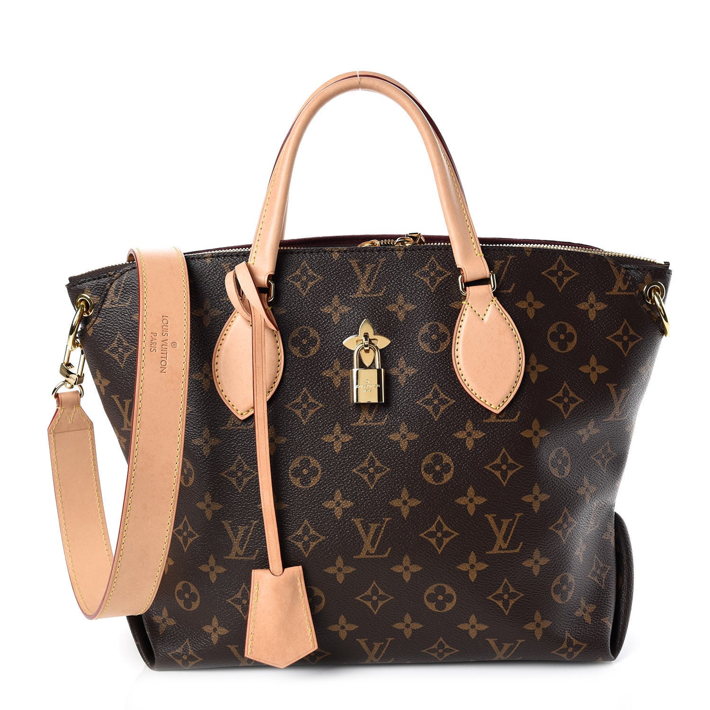 Monogram Flower Zipped Tote MM Beige