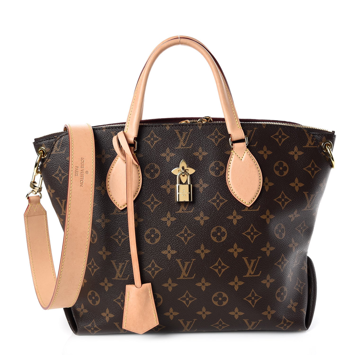 Louis Vuitton Monogram Flower Zipped Tote MM Beige 1 of 11