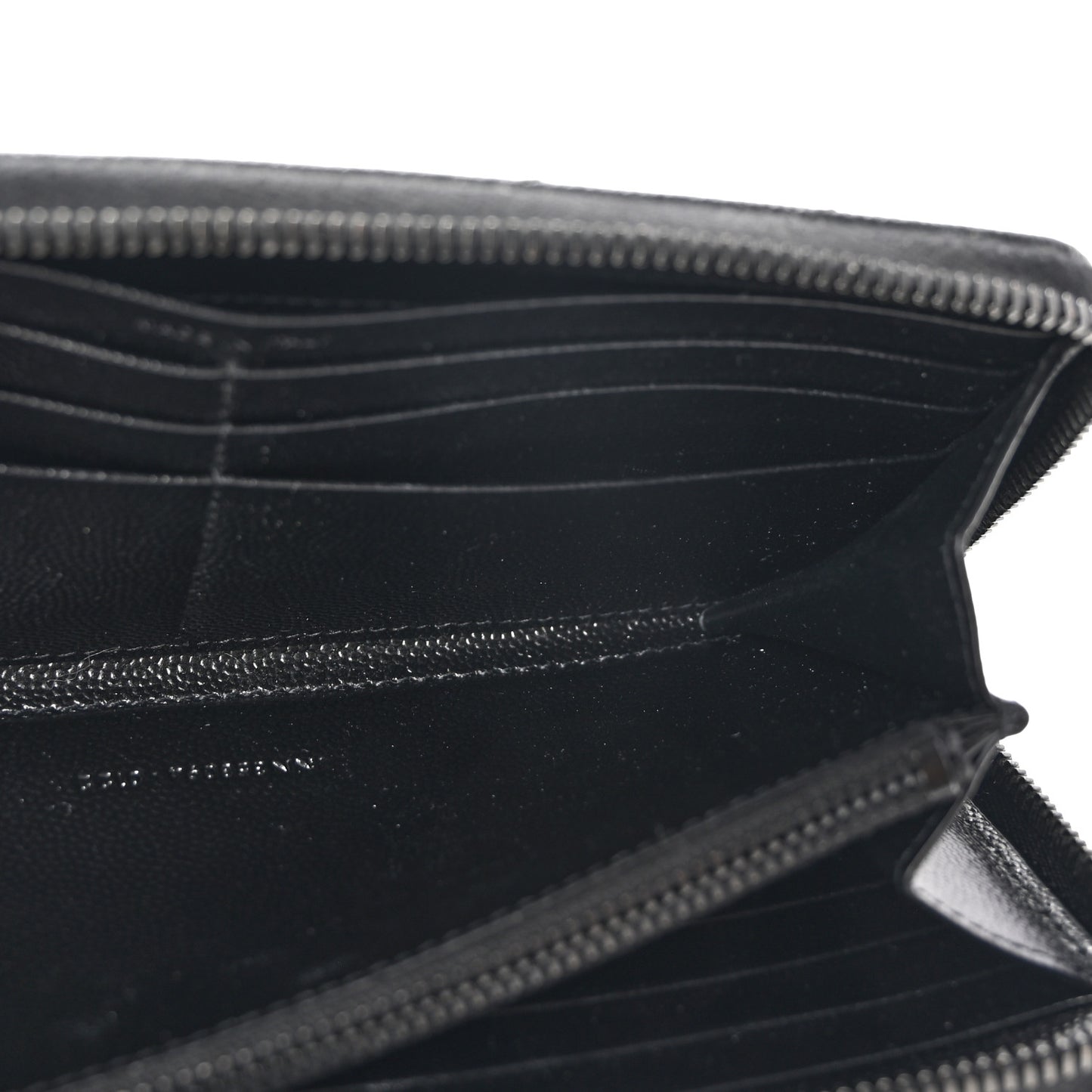 Grain De Poudre Matelasse Chevron Monogram Monochrome Zip Around Wallet Black