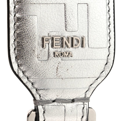 Fendi Vitello Catalan Mirror FF 1974 Embossed Mini Strap You Argento 3 of 6