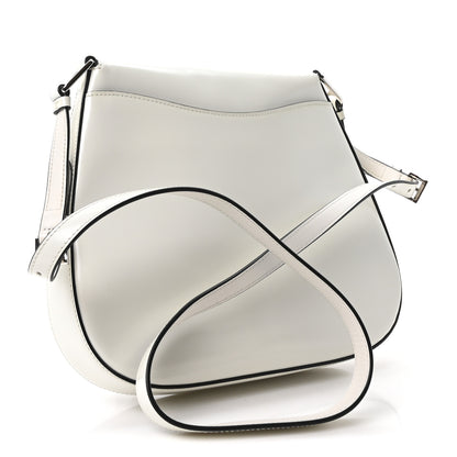 Prada Spazzolato Cleo Flap Adjustable Strap Shoulder Bag  White 4 of 10