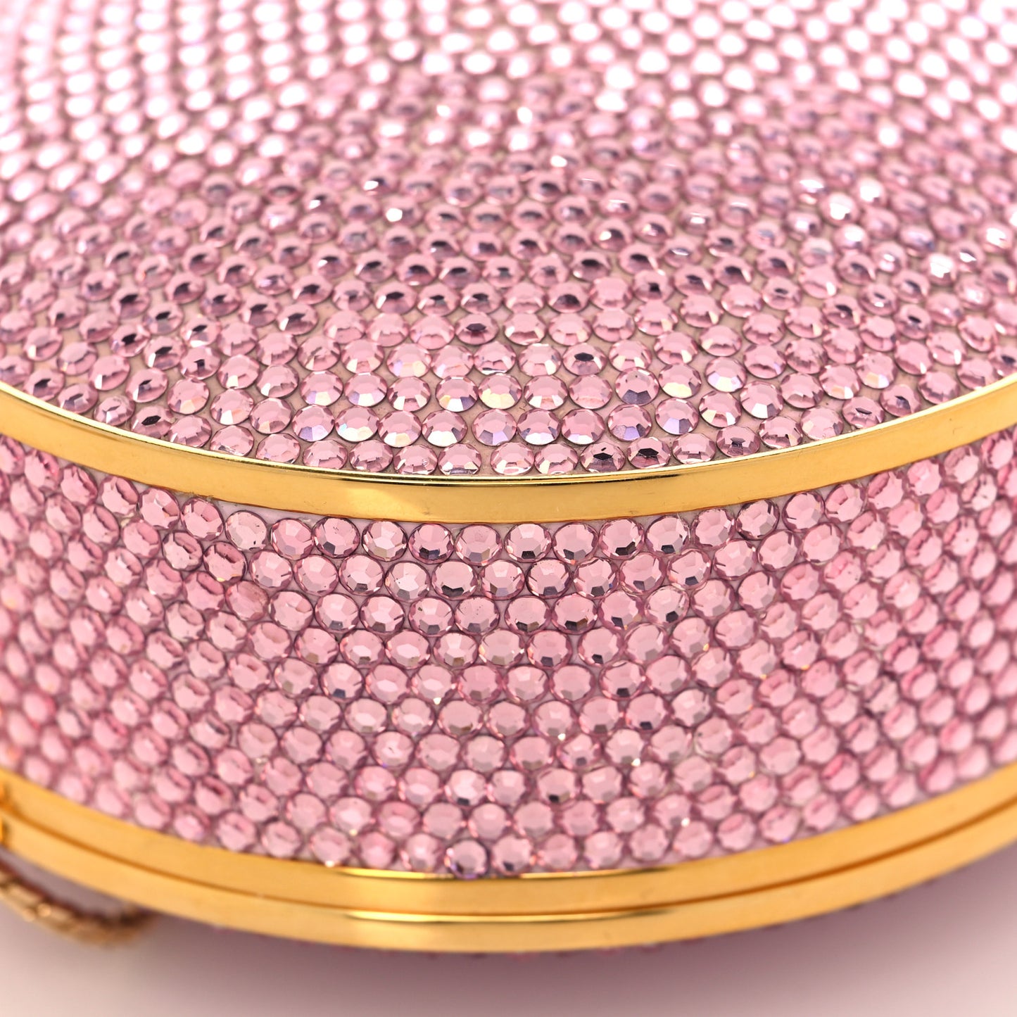 Swarovski Crystal Heart Minaudiere Clutch Pink Gold