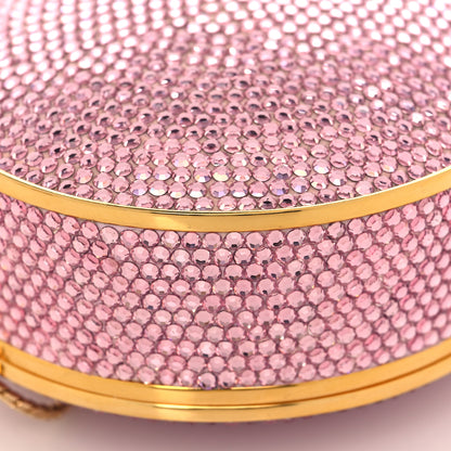 Judith Leiber Swarovski Crystal Heart Minaudiere Clutch Pink Gold 7 of 9