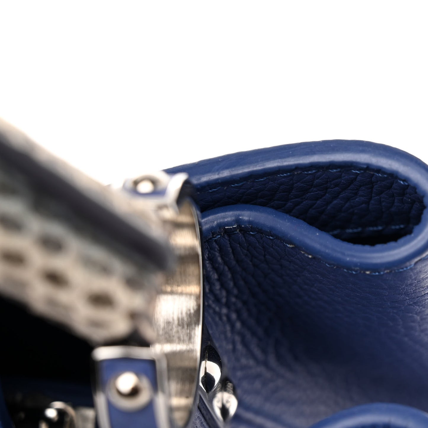 Taurillon Snakeskin Capucines MM Blue