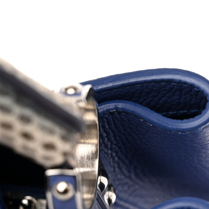 Louis Vuitton Taurillon Snakeskin Capucines MM Blue 10 of 11