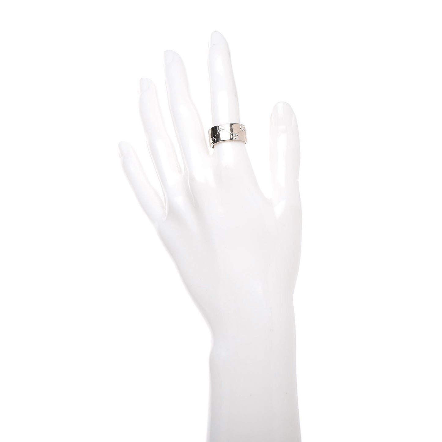 18K White Gold 9mm Icon Band Ring 53 6.5