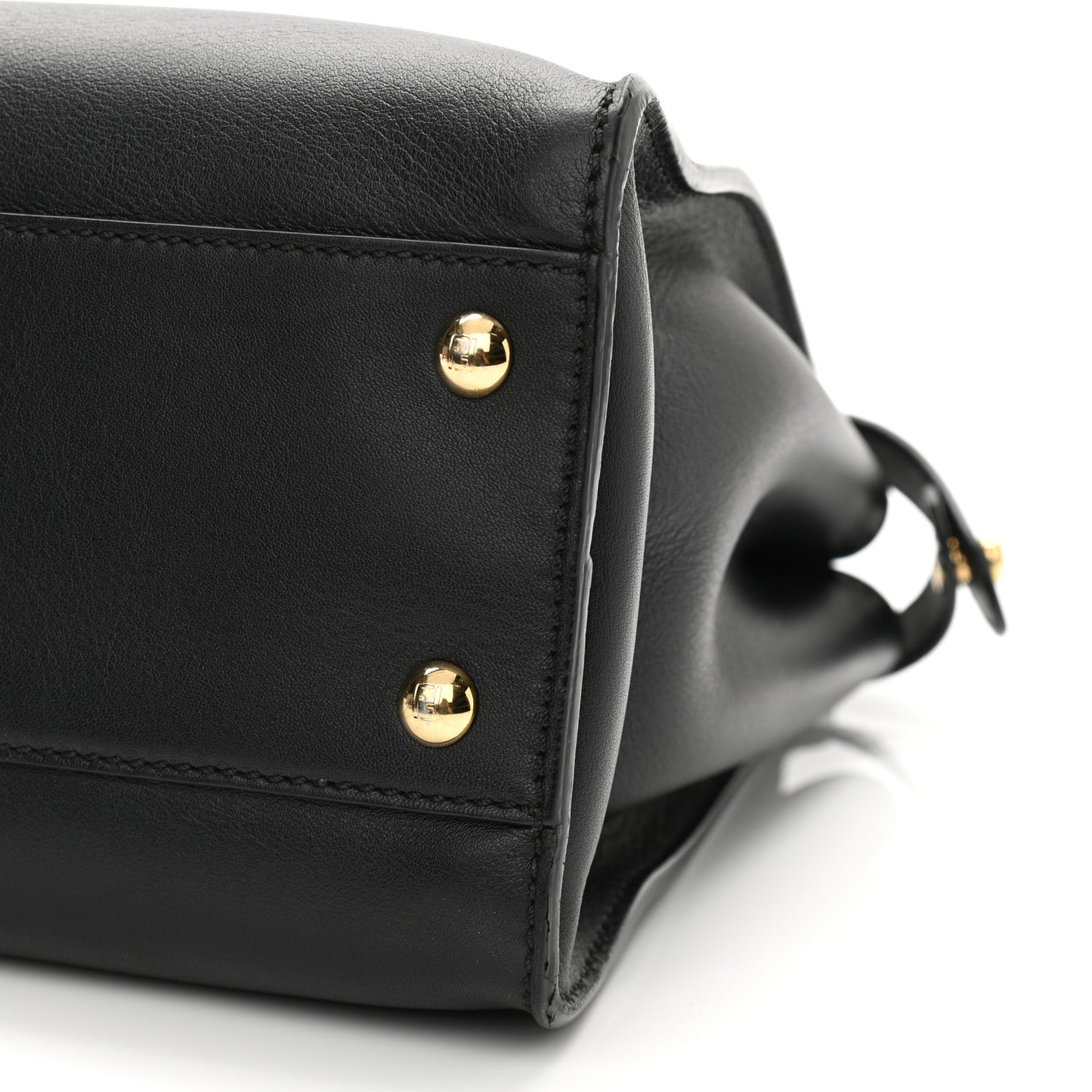 Vitello Seta Shiny Nappa Medium Peekaboo Iconic Satchel Black
