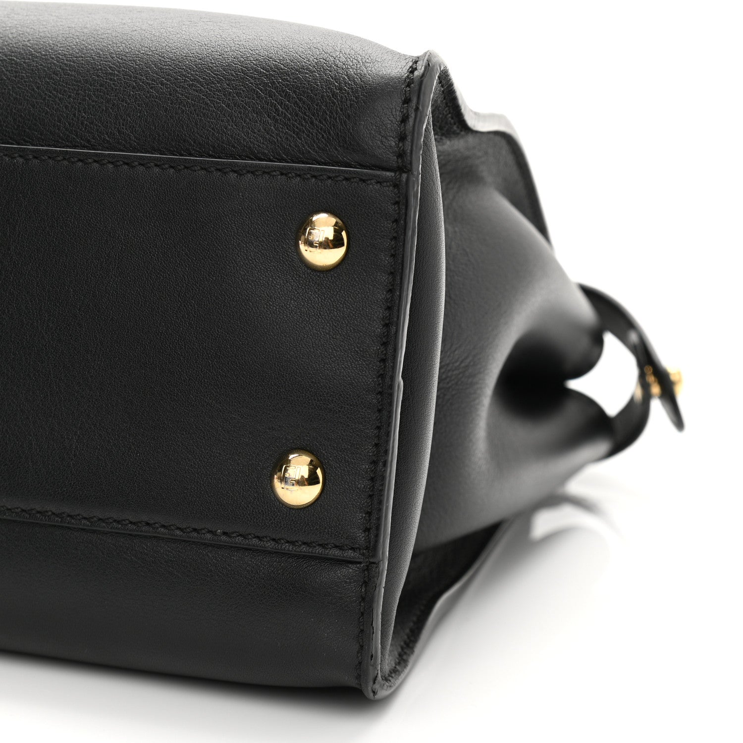 Fendi Vitello Seta Shiny Nappa Medium Peekaboo Iconic Satchel Black 6 of 12