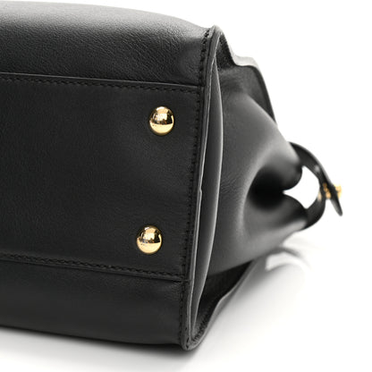 Fendi Vitello Seta Shiny Nappa Medium Peekaboo Iconic Satchel Black 6 of 12
