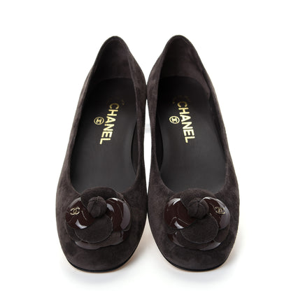 Chanel Suede Patent Camellia CC Ballerina Flat 36.5 Brown 5 of 11
