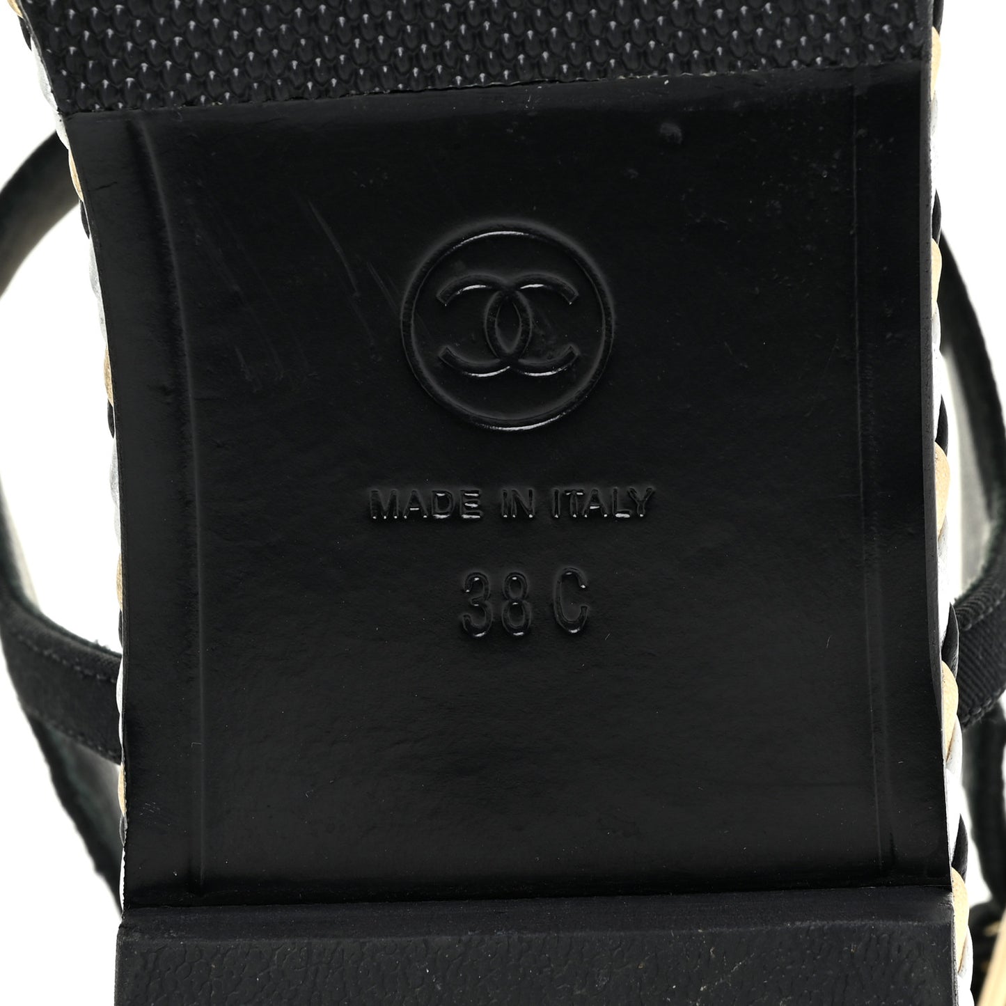 Grosgrain Chain Thong Sandals 38 Black