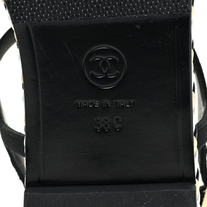 Chanel Grosgrain Chain Thong Sandals 38 Black 9 of 15