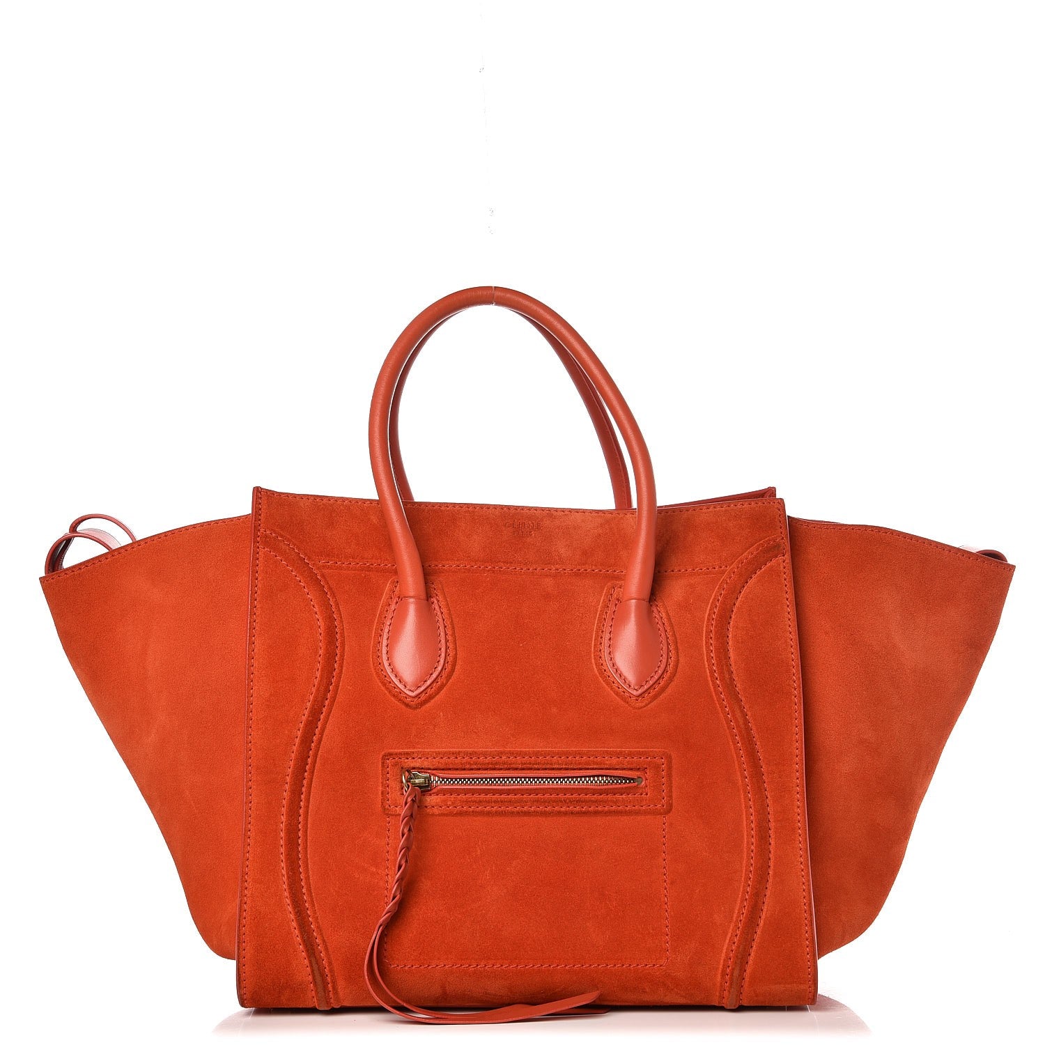 Celine Nubuck Medium Phantom Luggage Bright Orange 1 of 12