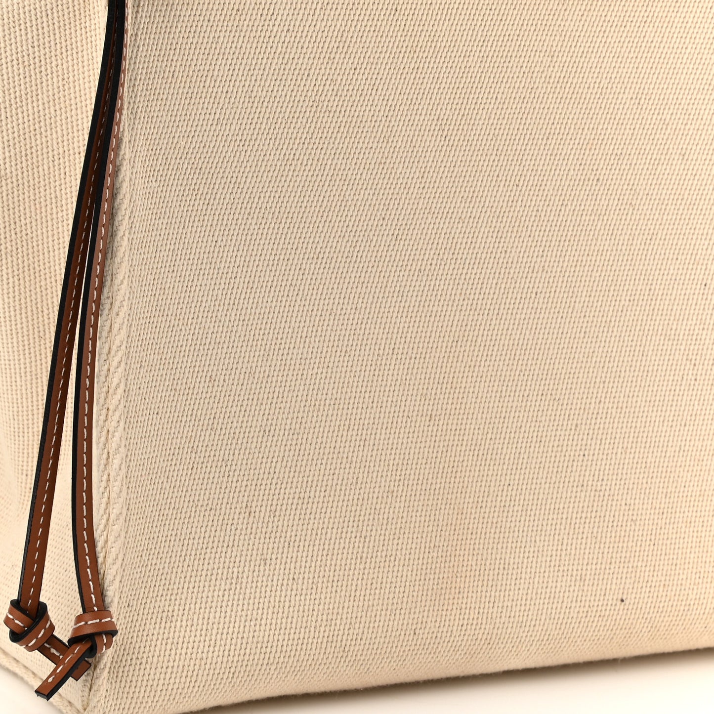 Canvas Calfskin Cushion Tote Beige