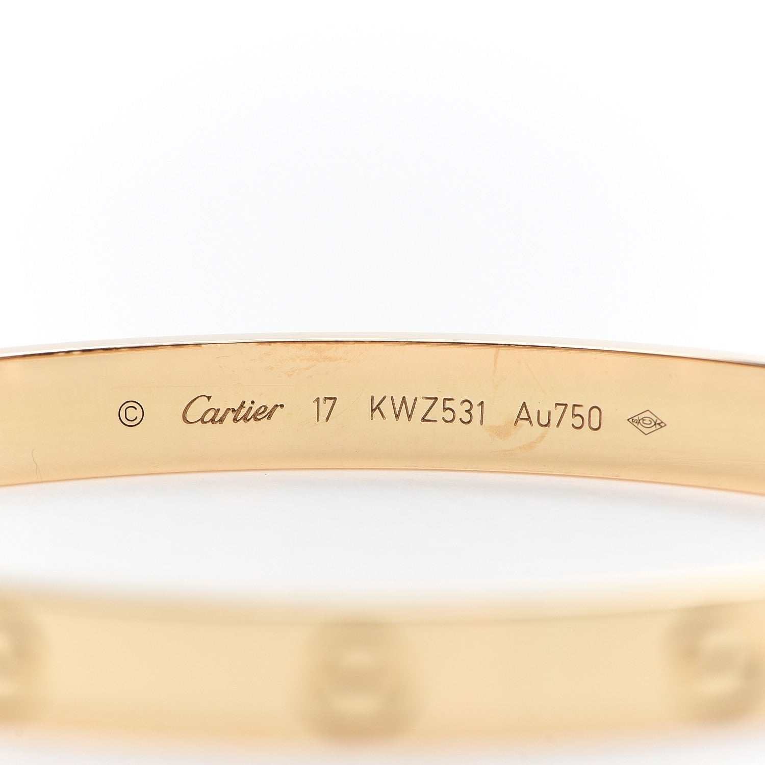 Cartier 18K Yellow Gold LOVE Bracelet 17 5 of 7