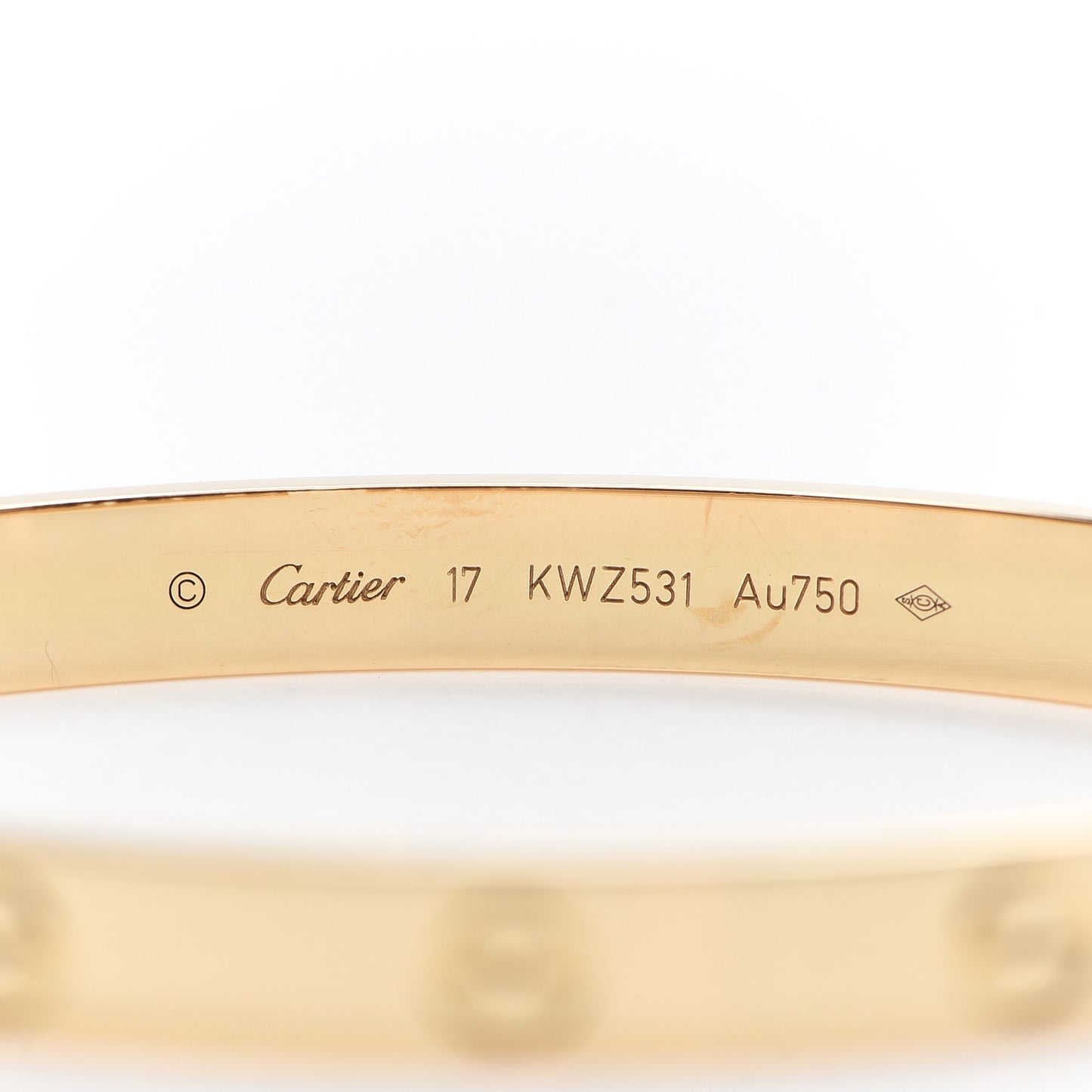 18K Yellow Gold LOVE Bracelet 17