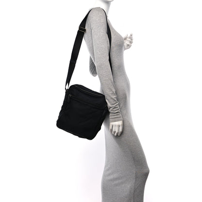 Prada Tessuto Nylon Saffiano Messenger Bag Black 2 of 9