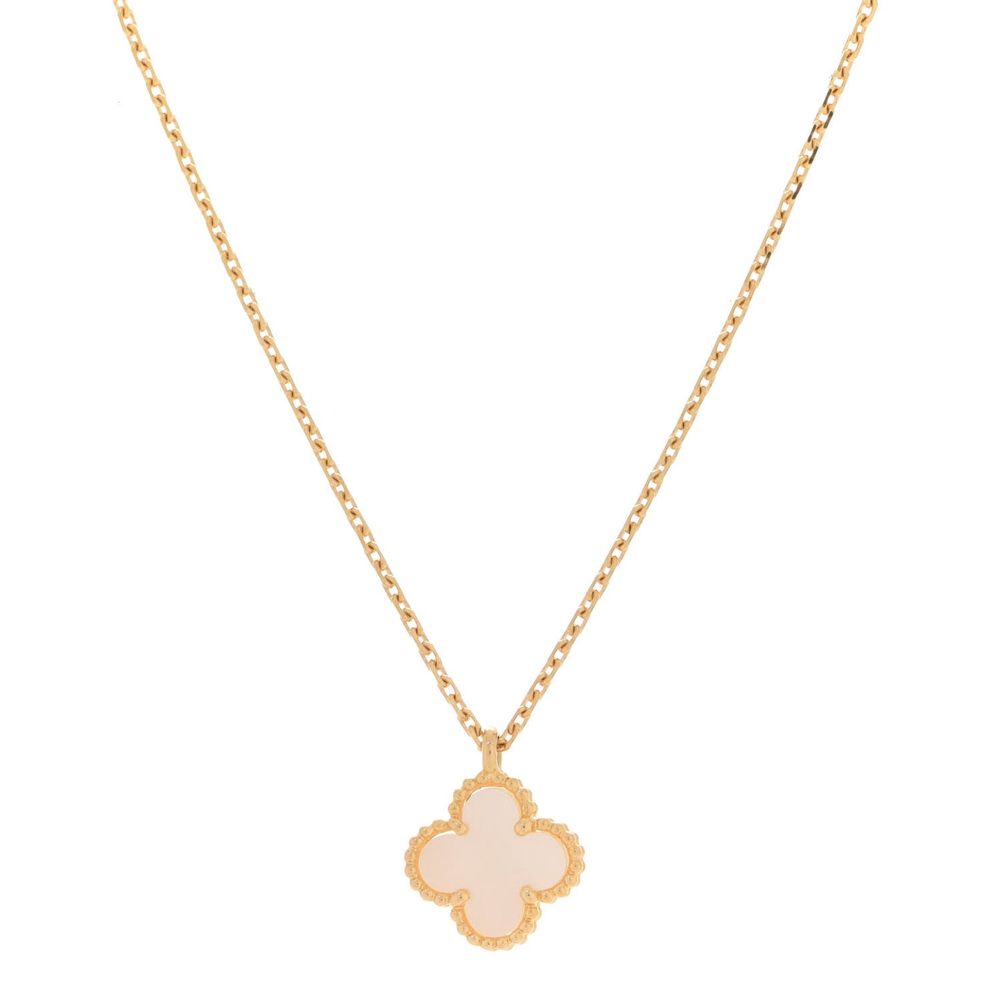 18K Yellow Gold Mother of Pearl Sweet Alhambra Pendant Necklace