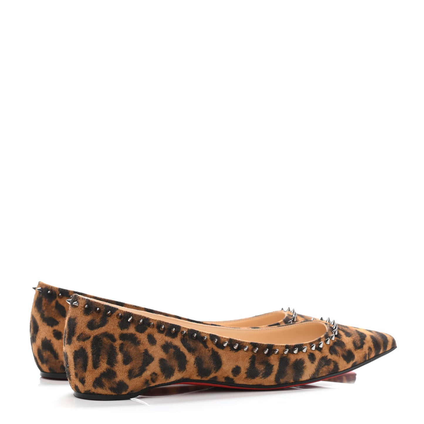Veau Velours Studded Anjalina Flats 37 Leo Gun Metal