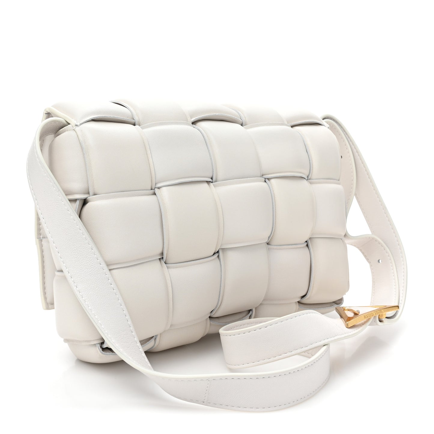 Nappa Maxi Intreccio Padded Cassette Crossbody Bag Chalk