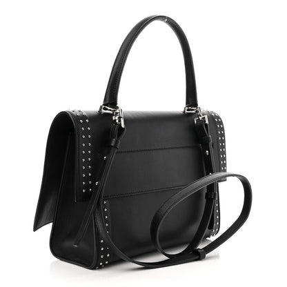 Givenchy Grained Calfskin Studded Small Shark Lock Satchel Black 3 of 10