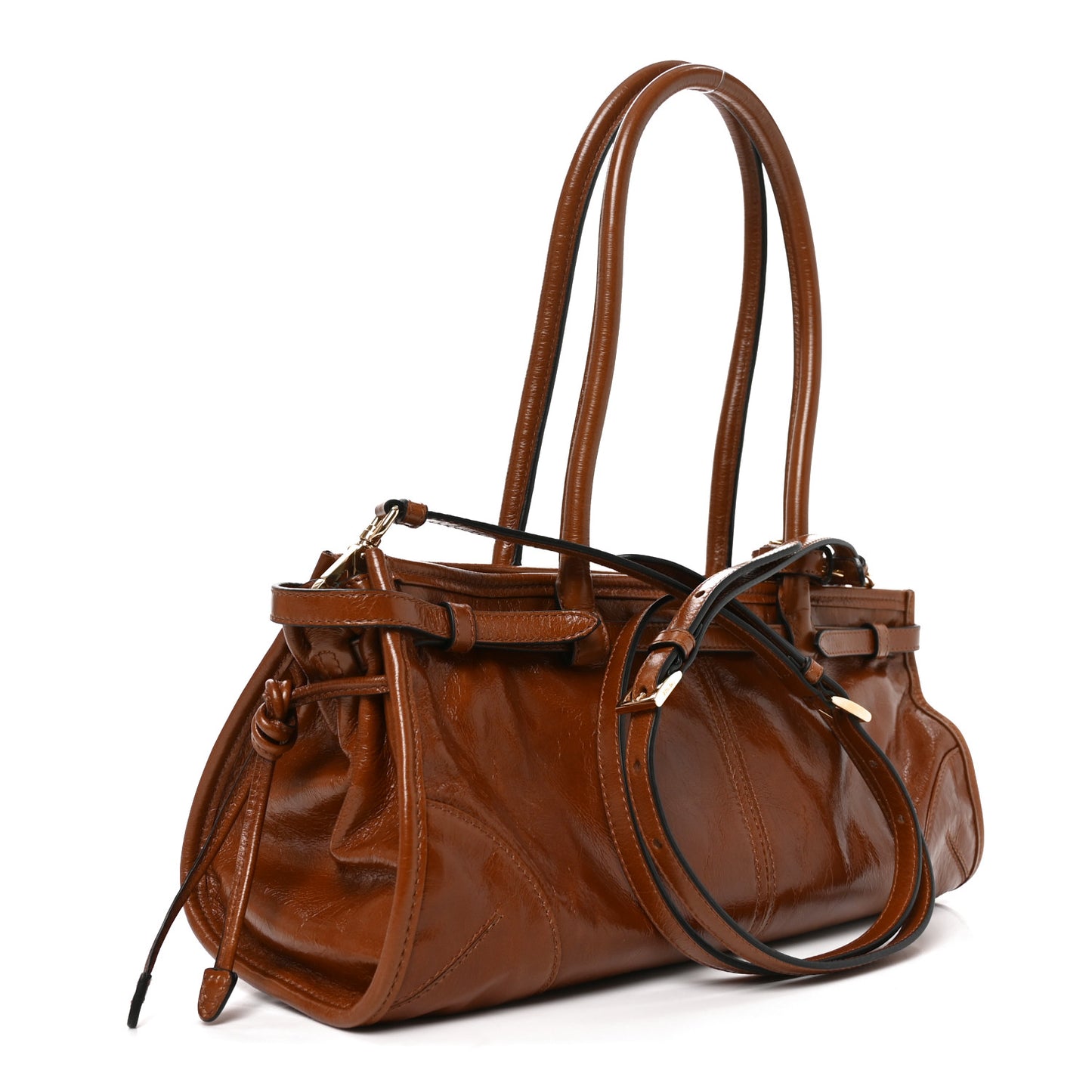 Soft Lux Calfskin Triangle Medium Bonnie Shoulder Bag Palisander