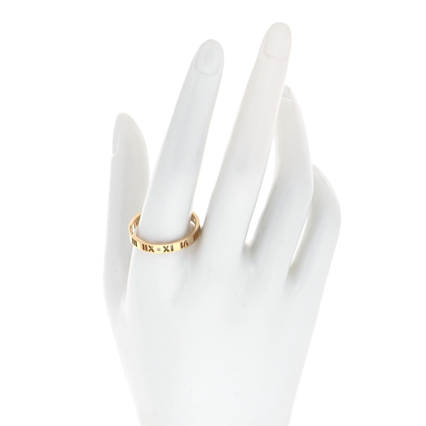 18K Yellow Gold Diamond Atlas Pierced Ring 69 12.5