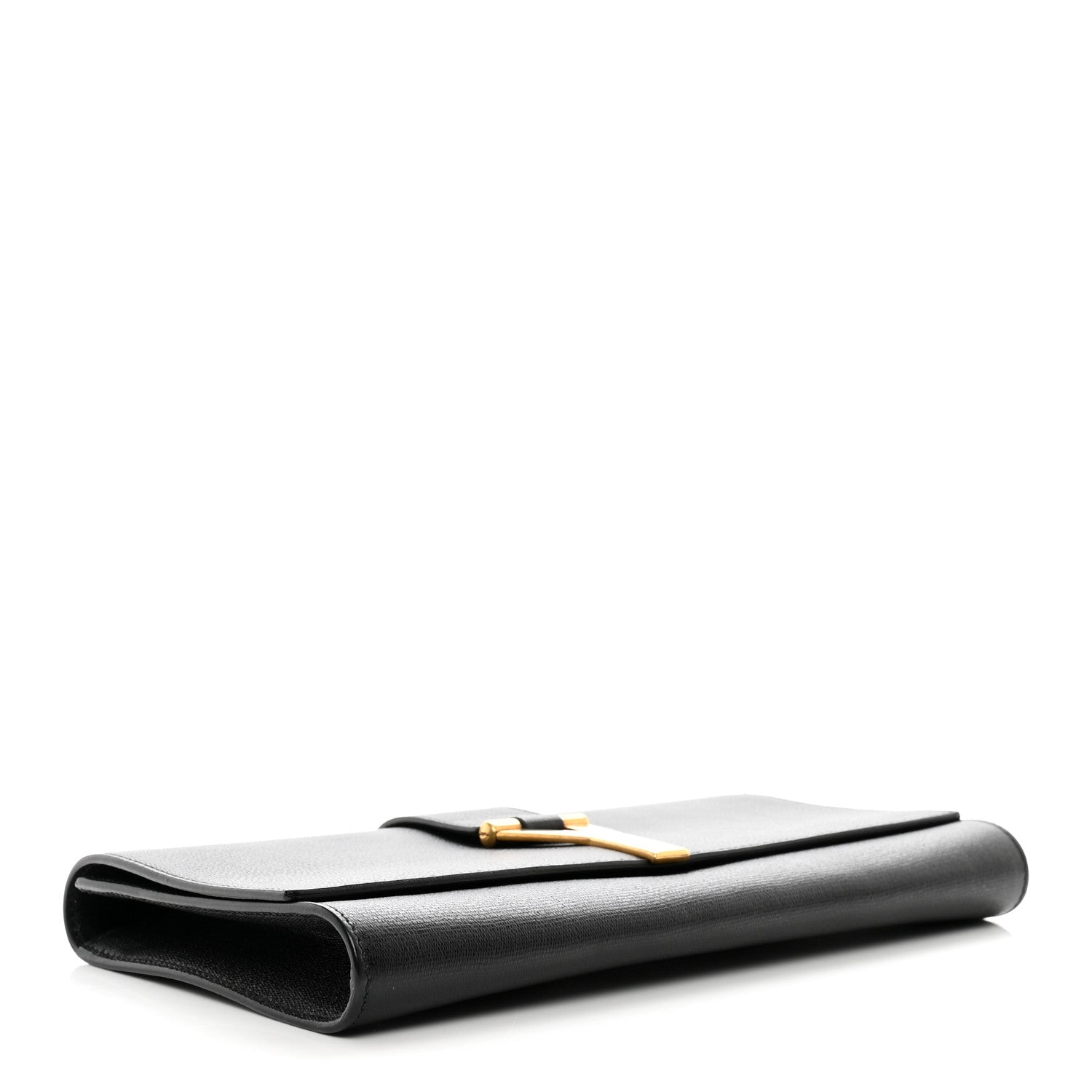 Saint Laurent Textured Calfskin Classic Y Ligne Clutch Black 4 of 10