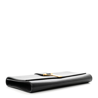 Saint Laurent Textured Calfskin Classic Y Ligne Clutch Black 4 of 10