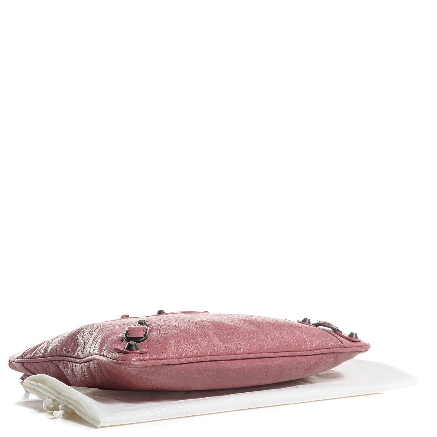 Agneau Classic Hardware Flat Handle Clutch Rose Bruyere