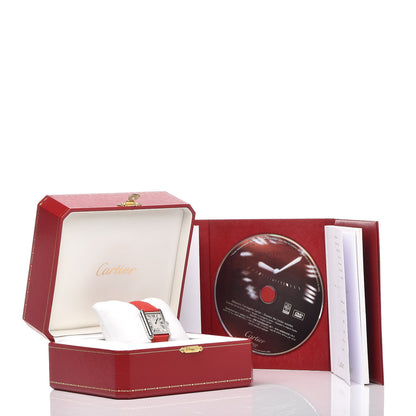 Cartier Stainless Steel Calfskin 24mm Tank Solo Quartz Watch Red 9 of 9