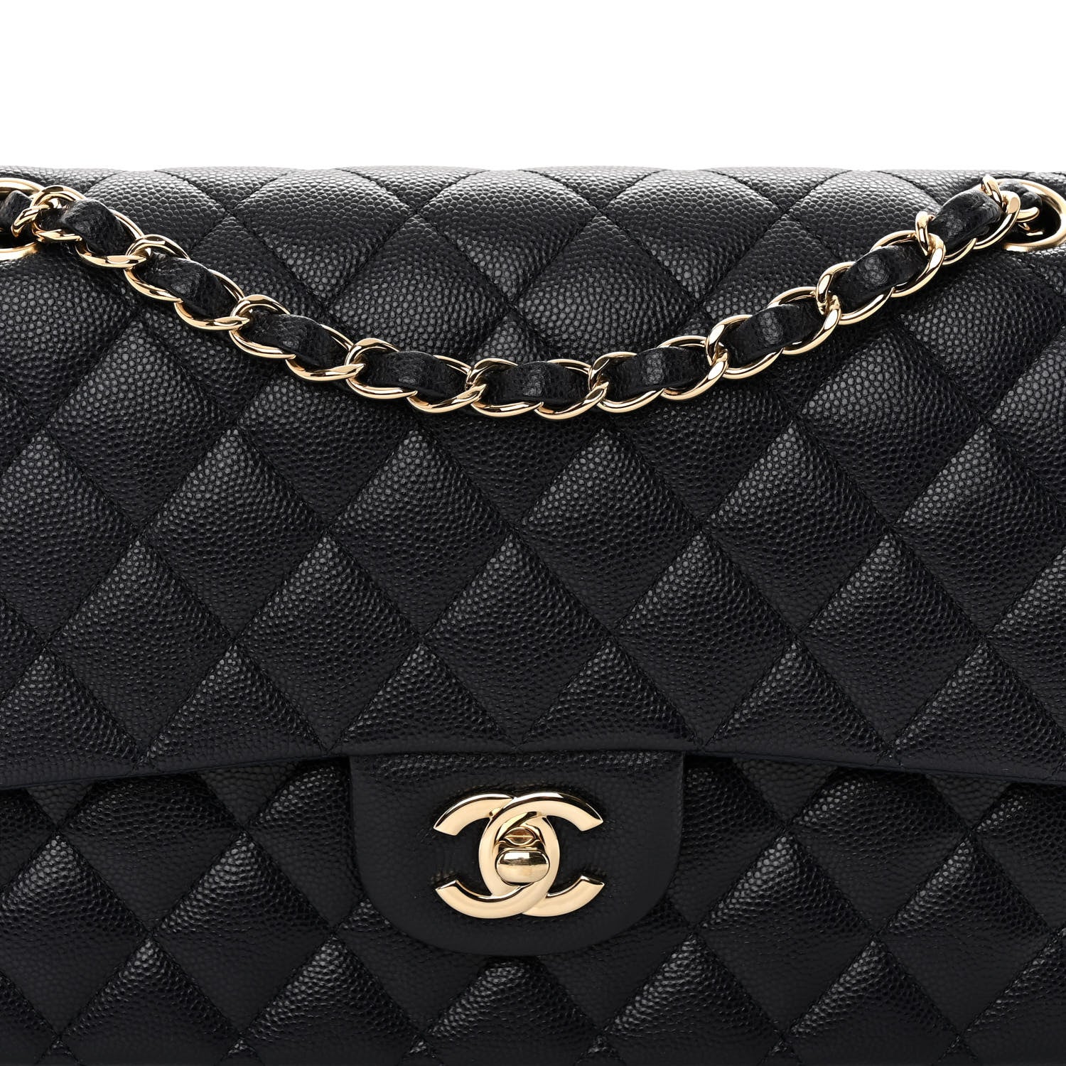 Chanel Caviar Quilted Medium Double Flap Navy 8 of 10